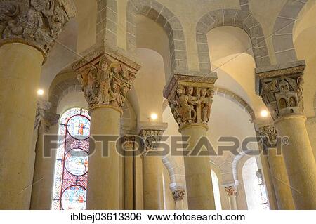 Stock Photograph - "Notre-Dame-du-Mont-Cornadore de Saint-Nectaire, Romanesque church of Saint Nectaire, Saint-Nectaire, Departement Puy-de-Dome, Auvergne, France, Europe". Fotosearch