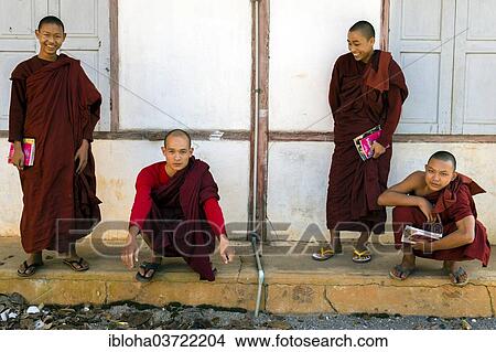 "Novices in a monastery, Nyaung Shwe, Shan State, Myanmar, Burma, Asia" View Large Photo Image Picture - "Novices in a monastery, Nyaung Shwe, Shan State, Myanmar, Burma, Asia". Fotosearch