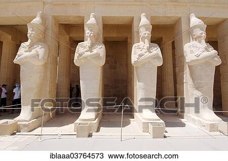 "Numerous statues of Queen Hatshepsut, Mortuary Temple of Queen Hatshepsut, Luxor Temple Complex, UNESCO World Heritage site, Thebes, Luxor, Luxor Governorate, Egypt, Africa" View Large Photo Image Stock Image - "Numerous statues of Queen Hatshepsut, Mortuary Temple of Queen Hatshepsut, Luxor Temple Complex, UNESCO World Heritage site, Thebes, Luxor, Luxor Governorate, Egypt, Africa". Fotosearch