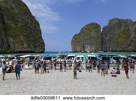 "Numerous tourists flocking to Maya Beach, film location of The Beach with Leonardo Di Caprio, Koh Phi Phi Leh, Sudthailand, Thailand, Asia" View Large Photo Image Stock Image - "Numerous tourists flocking to Maya Beach, film location of The Beach with Leonardo Di Caprio, Koh Phi Phi Leh, Sudthailand, Thailand, Asia". Fotosearch