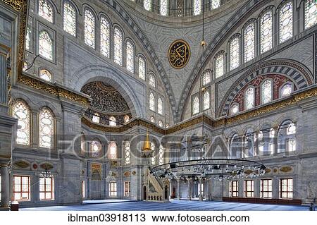 Stock Image - "Nuruosmaniye Mosque or Nuruosmaniye Camii, Beyazit, Istanbul, European part, Turkey, Asia". Fotosearch