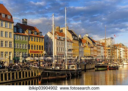 Stock Image - "Nyhavn canal, Copenhagen, Capital Region of Denmark, Denmark, Europe". Fotosearch