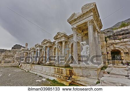 "Nymphaeum, ancient city of Sagalassos, Pisidia, Taurus Mountains, Burdur Province, Mediterranean Region, Turkey, Asia" View Large Photo Image Stock Image - "Nymphaeum, ancient city of Sagalassos, Pisidia, Taurus Mountains, Burdur Province, Mediterranean Region, Turkey, Asia". Fotosearch