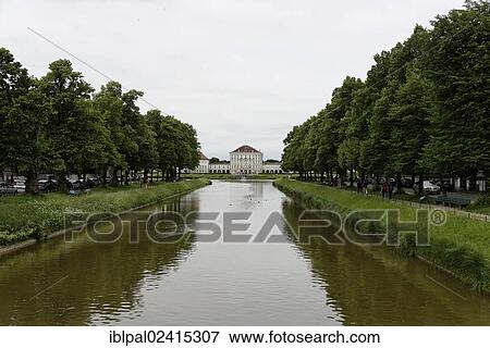 Nymphenburg Canal, Nymphenburg Palace, Munich, Bavaria, Germany, Europe View Large Photo Image Stock Photo - Nymphenburg Canal, Nymphenburg Palace, Munich, Bavaria, Germany, Europe. Fotosearch
