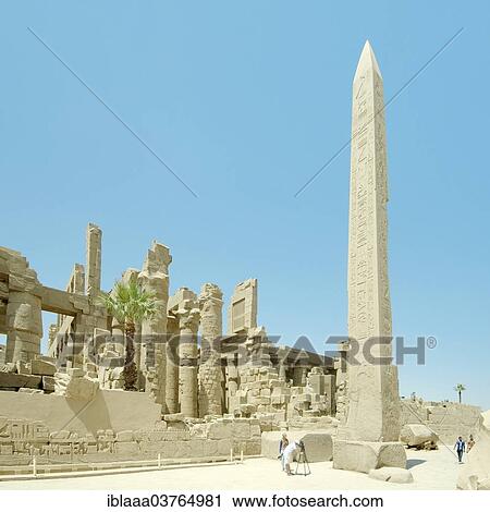 Stock Image - "Obelisk, Karnak Temple Complex, UNESCO World Heritage site, Thebes, Luxor, Luxor Governorate, Egypt, Africa". Fotosearch