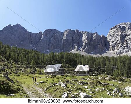 Stock Image - "Obere Wolayer Alm mountain pasture, Biegengebirge Mountains, Carnic Alps, Lesachtal, Carinthia, Austria, Europe". Fotosearch