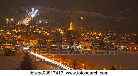 "Oberstdorf at night, Schattenbergschanze ski jump on the left, Allgau Alps, Allgau, Bavaria, Germany, Europe" View Large Photo Image Stock Photo - "Oberstdorf at night, Schattenbergschanze ski jump on the left, Allgau Alps, Allgau, Bavaria, Germany, Europe". Fotosearch