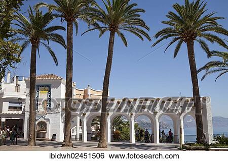 "Observation deck of Balcon de Europa, with palm trees, Nerja, Costa del Sol, Andalusia, Spain, Europe, PublicGround, Europe" View Large Photo Image Stock Photograph - "Observation deck of Balcon de Europa, with palm trees, Nerja, Costa del Sol, Andalusia, Spain, Europe, PublicGround, Europe". Fotosearch