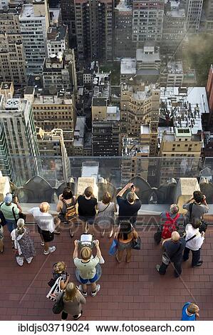 Picture - "Observation deck of the Rockefeller Center, Manhattan, New York City, New York, United States, North America". Fotosearch