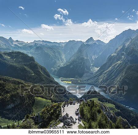 "Observation deck with views of Konigssee Lake and Mt Watzmann from Mt Jenner, Berchtesgaden National Park, Berchtesgadener Land district, Upper Bavaria, Bavaria, Germany, Europe" View Large Photo Image Stock Image - "Observation deck with views of Konigssee Lake and Mt Watzmann from Mt Jenner, Berchtesgaden National Park, Berchtesgadener Land district, Upper Bavaria, Bavaria, Germany, Europe". Fotosearch