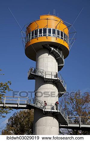 Stock Photo - "Observation tower at the treetop path in Hainich National Park, UNESCO World Heritage Site, Hainich, Bad Langensalza, Thuringia, Germany, Europe". Fotosearch