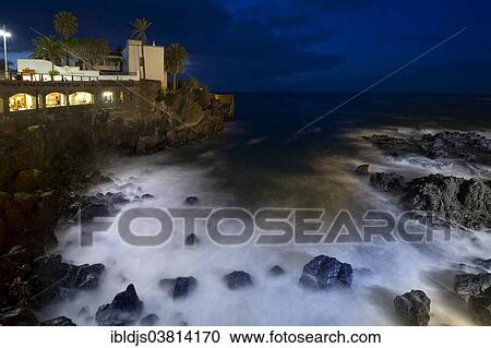 "Ocean bay in the evening, Puerto de La Cruz, Tenerife, Canary Islands, Spain, Europe" View Large Photo Image Stock Image - "Ocean bay in the evening, Puerto de La Cruz, Tenerife, Canary Islands, Spain, Europe". Fotosearch