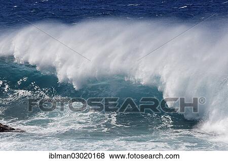 Stock Photo - "Ocean wave, surf, La Puntilla, Valle Gran Rey, La Gomera, Canary Islands, Spain, Europe". Fotosearch