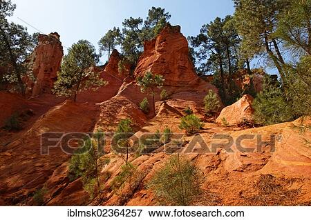 "Ochre Cliffs of Roussillon, Apt, Provence region, Departement Vaucluse, France, Europe" View Large Photo Image Stock Photo - "Ochre Cliffs of Roussillon, Apt, Provence region, Departement Vaucluse, France, Europe". Fotosearch