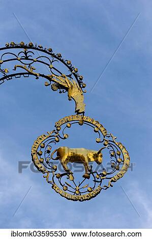 "Ochse inn hanging sign, Isny im Allgau, Allgau, Upper Swabia, Baden-Wurttemberg, Germany, Europe" View Large Photo Image Stock Image - "Ochse inn hanging sign, Isny im Allgau, Allgau, Upper Swabia, Baden-Wurttemberg, Germany, Europe". Fotosearch