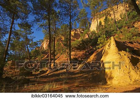 "Ocres, ochre rocks, Roussillon, Provence, Region Provence-Alpes-Cote d? ÇÖAzur, France, Europe" View Large Photo Image Stock Photography - "Ocres, ochre rocks, Roussillon, Provence, Region Provence-Alpes-Cote d? ÇÖAzur, France, Europe". Fotosearch