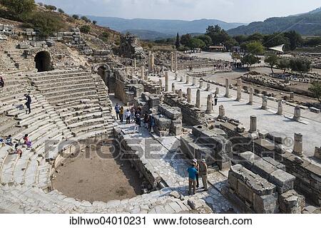 "Odeion or Bouleuterion, formerly covered hall, place for council meetings, with the colonnade of the Upper Agora, public square, ancient city of Ephesus, UNESCO World Heritage Site, Selcuk, Izmir Province, Turkey, Asia" View Large Photo Image Stock Image - "Odeion or Bouleuterion, formerly covered hall, place for council meetings, with the colonnade of the Upper Agora, public square, ancient city of Ephesus, UNESCO World Heritage Site, Selcuk, Izmir Province, Turkey, Asia". Fotosearch