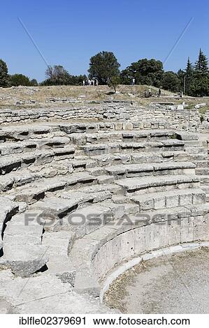 Stock Image - "Odeon, theatre of Troy, Truva, Canakkale, Marmara, Turkey, Asia". Fotosearch