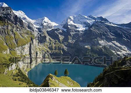 Stock Photo - "Oeschinensee Lake, Kandersteg, Bernese Oberland, Canton Bern, Switzerland, Europe". Fotosearch