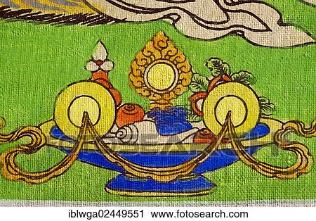 "Offering bowl with ingredients to symbolize the five senses, representation on a thangka, scroll painting of Tantric Buddhism, meditation, mandala" View Large Photo Image Stock Image - "Offering bowl with ingredients to symbolize the five senses, representation on a thangka, scroll painting of Tantric Buddhism, meditation, mandala". Fotosearch