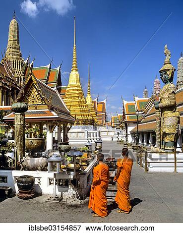 "Offerings in the courtyard of the Wat Phra Kaeo Temple, Royal Palace, monks, Bangkok, Central Thailand, Thailand, Asia" View Large Photo Image Stock Photo - "Offerings in the courtyard of the Wat Phra Kaeo Temple, Royal Palace, monks, Bangkok, Central Thailand, Thailand, Asia". Fotosearch