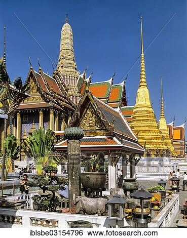 "Offerings in the courtyard of the Wat Phra Kaeo Temple, Royal Palace, Bangkok, Central Thailand, Thailand, Asia" View Large Photo Image Stock Photograph - "Offerings in the courtyard of the Wat Phra Kaeo Temple, Royal Palace, Bangkok, Central Thailand, Thailand, Asia". Fotosearch