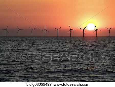 "Offshore wind farm at sunset, Oresund Strait, Copenhagen, Denmark, Europe" View Large Photo Image Stock Photo - "Offshore wind farm at sunset, Oresund Strait, Copenhagen, Denmark, Europe". Fotosearch