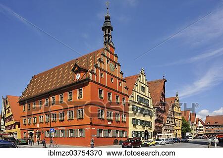 Old ذو جملون البيوت Dinkelsbuhl خصر Franconia Bavaria ألمانيا Europe ألبوم الصور Iblmzc03754370 Fotosearch