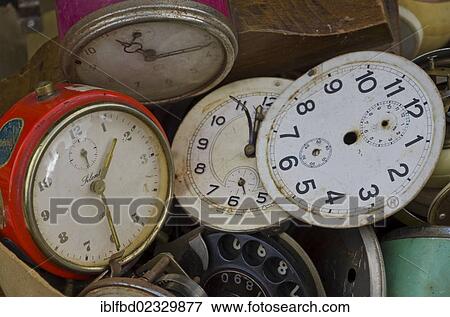 "Old alarmclocks for sale at the weekly flea market, Dresden, Saxony, Germany, Europe" View Large Photo Image Stock Photo - "Old alarmclocks for sale at the weekly flea market, Dresden, Saxony, Germany, Europe". Fotosearch