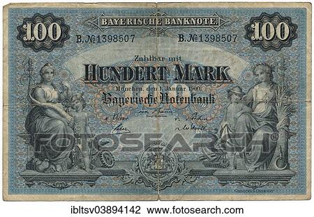 "Old banknote, 100 marks, front, Bayerische Notenbank, Bavarian Central Bank, 1900" View Large Photo Image Stock Image - "Old banknote, 100 marks, front, Bayerische Notenbank, Bavarian Central Bank, 1900". Fotosearch