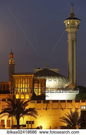 Old Bastakiya district, oriental evening mood, Bur Dubai, United Arab Emirates, Middle East, Asia View Large Photo Image Stock Photograph - Old Bastakiya district, oriental evening mood, Bur Dubai, United Arab Emirates, Middle East, Asia. Fotosearch