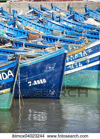 "Old blue fishing boats in the port of Essaouira, Unesco World Heritage Site, Morocco, Africa" View Large Photo Image Picture - "Old blue fishing boats in the port of Essaouira, Unesco World Heritage Site, Morocco, Africa". Fotosearch