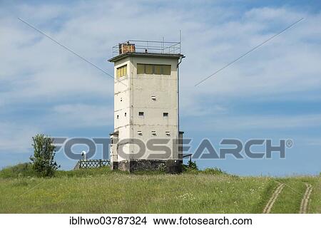 "Old border tower on hill, today lookout tower and museum, former border Thuringia and Bavaria, Hermannsfeld, Thuringia, Germany, Europe" View Large Photo Image Picture - "Old border tower on hill, today lookout tower and museum, former border Thuringia and Bavaria, Hermannsfeld, Thuringia, Germany, Europe". Fotosearch