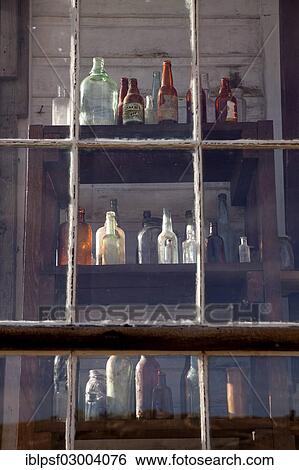 "Old bottles in a window, ghost town of Bodie, Bodie, California, United States, North America" View Large Photo Image Stock Photograph - "Old bottles in a window, ghost town of Bodie, Bodie, California, United States, North America". Fotosearch