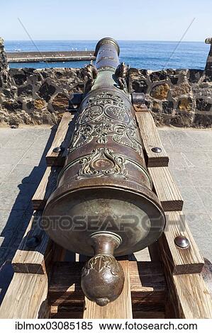 "Old cannon on the fortress at Plaza Europa, Puerto de la Cruz, Tenerife, Canary Islands, Spain, Europe" View Large Photo Image Stock Photography - "Old cannon on the fortress at Plaza Europa, Puerto de la Cruz, Tenerife, Canary Islands, Spain, Europe". Fotosearch