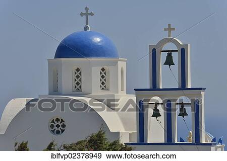"Old church of Exo Gonia with a light blue dome, typical Cycladic architecture, Santorini, Cyclades, Greek Islands, Greece, Europe" View Large Photo Image Stock Photo - "Old church of Exo Gonia with a light blue dome, typical Cycladic architecture, Santorini, Cyclades, Greek Islands, Greece, Europe". Fotosearch