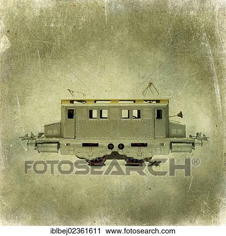 "Old electric train, vintage look" View Large Photo Image Stock Image - "Old electric train, vintage look". Fotosearch