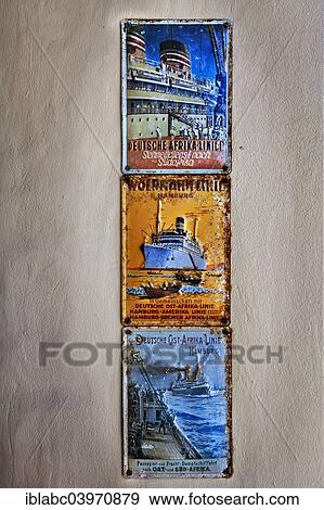 "Old enamel signs, German Africa-Lines, Swakopmund, Erongo Region, Namibia, Africa" View Large Photo Image Stock Photo - "Old enamel signs, German Africa-Lines, Swakopmund, Erongo Region, Namibia, Africa". Fotosearch