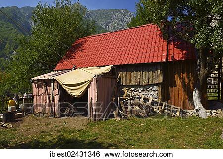"Old farmhouse in Theth or Thethi, Theth National Park, Albanian Alps, Albania, The Balkans, Europe" View Large Photo Image Stock Photograph - "Old farmhouse in Theth or Thethi, Theth National Park, Albanian Alps, Albania, The Balkans, Europe". Fotosearch