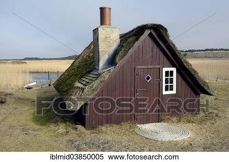 "Old fishing hut with a thatched roof, Nymindegab, Ringkobing Fjord, Jutland, Denmark, Europe" View Large Photo Image Stock Photography - "Old fishing hut with a thatched roof, Nymindegab, Ringkobing Fjord, Jutland, Denmark, Europe". Fotosearch