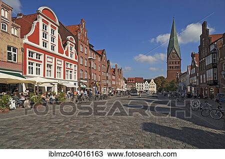 "Old gabled houses from different eras, behind the St. John's Church, 1289-1470, brick Gothic, Am Sande, Luneburg, Lower Saxony, Germany, Europe" View Large Photo Image Stock Image - "Old gabled houses from different eras, behind the St. John's Church, 1289-1470, brick Gothic, Am Sande, Luneburg, Lower Saxony, Germany, Europe". Fotosearch