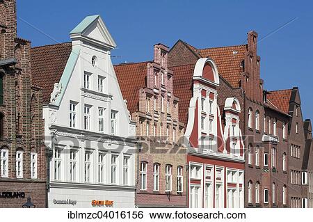 Stock Photograph - "Old gabled houses from different eras, Luneburg, Lower Saxony, Germany, Europe". Fotosearch