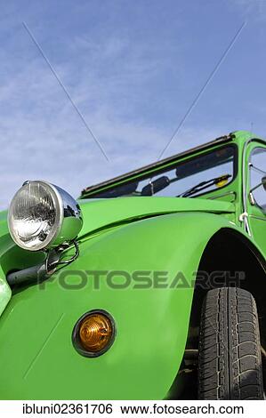 Old green Citroen 2CV View Large Photo Image Stock Photograph - Old green Citroen 2CV. Fotosearch
