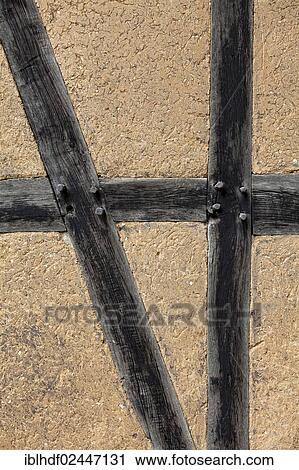 "Old half-timbered wall, wooden beams with clay, 17th century, Germany, Europe" View Large Photo Image Stock Image - "Old half-timbered wall, wooden beams with clay, 17th century, Germany, Europe". Fotosearch