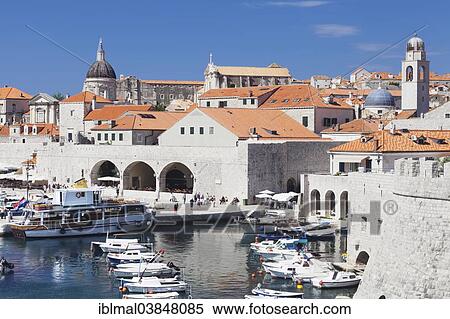 "Old Harbour and the historic centre, Dubrovnik, Dalmatia, Croatia, Europe" View Large Photo Image Stock Photography - "Old Harbour and the historic centre, Dubrovnik, Dalmatia, Croatia, Europe". Fotosearch