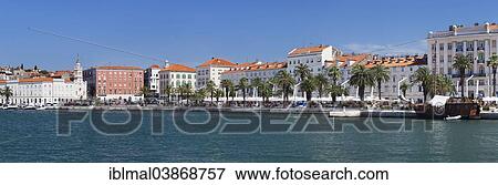 Stock Photo - "Old harbour and waterfront promenade of Split, Dalmatia, Croatia, Europe". Fotosearch