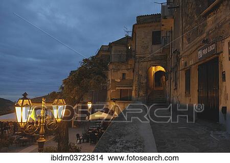"Old houses, street lamp, evening mood, dusk, Castellabate, Province of Salerno, Campania, Italy, Europe" View Large Photo Image Picture - "Old houses, street lamp, evening mood, dusk, Castellabate, Province of Salerno, Campania, Italy, Europe". Fotosearch