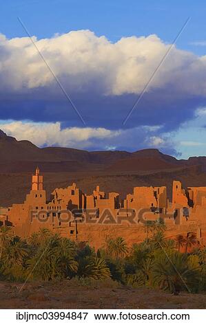 "Old Kasbah, oasis, evening light, Tinerhir, Tineghir, Tinghi, Todra valley, Todra Gorges, Morocco, Africa" View Large Photo Image Stock Photo - "Old Kasbah, oasis, evening light, Tinerhir, Tineghir, Tinghi, Todra valley, Todra Gorges, Morocco, Africa". Fotosearch