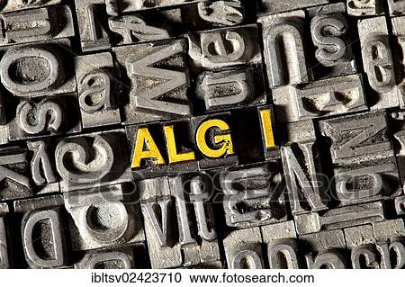 Stock Image - Old lead letters forming the term ALG I, for the German unemployment assistance. Fotosearch