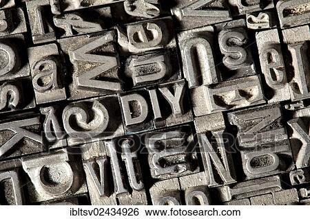 Old lead letters forming the term DIY View Large Photo Image Stock Photograph - Old lead letters forming the term DIY. Fotosearch